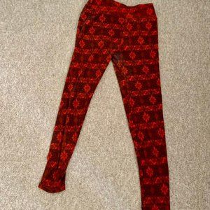Red & Black Printed Leggings